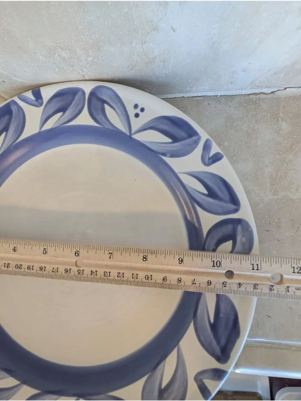 Set of 2 Vintage Blue Pfaltzgraff Villa Flora Stoneware Dinner Plates 11